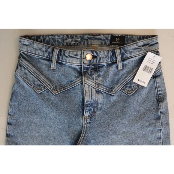 Adriano Goldschmied WMN Sz 26 Blue Chevron Isabelle HR Straight Crop Jeans - Picture 7 of 12